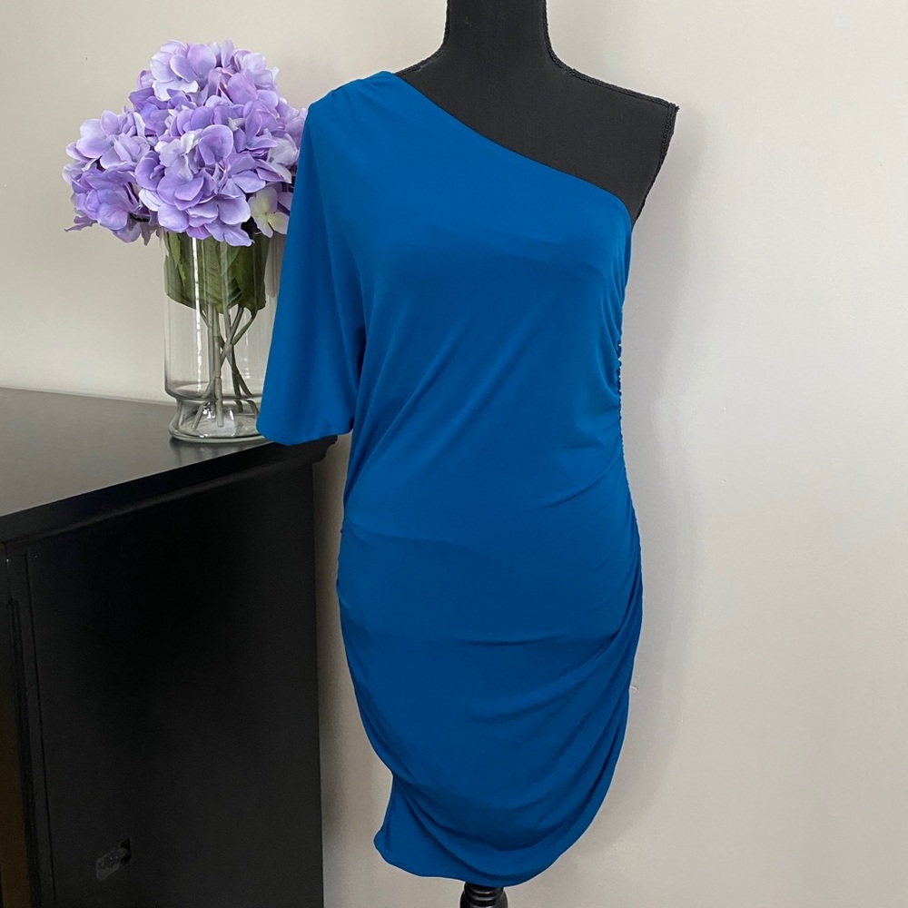 NEW Women’s Moda Turquoise One Shoulder Dress